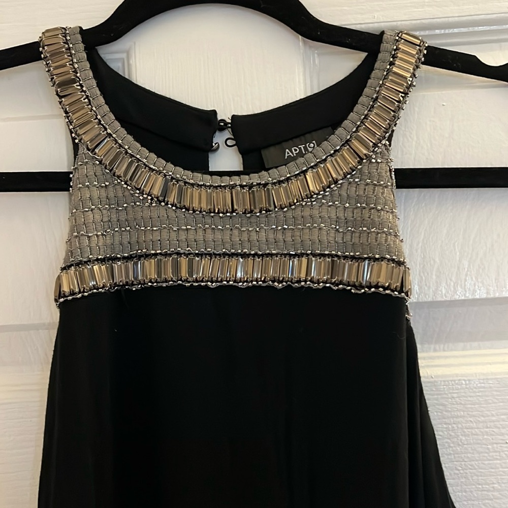 Apt 9 Black High Neck Maxi Dress w/ Beaded Neck Line - Medium
